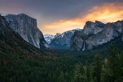 A Dramatic Sunrise At Tunnel View - Yosemite National Park by Daniel Gastager framed canvas print