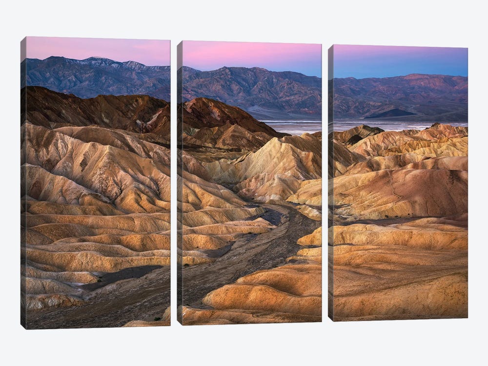 Dawn At The Badlands Of Death Valley - California by Daniel Gastager 3-piece Canvas Artwork