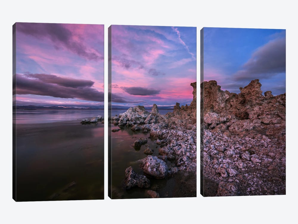 Colorful Sunnset At Mono Lake - California by Daniel Gastager 3-piece Art Print