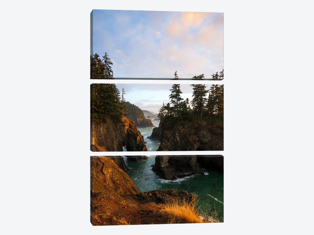 Last Sunlight At The Oregon Coast by Daniel Gastager 3-piece Canvas Print