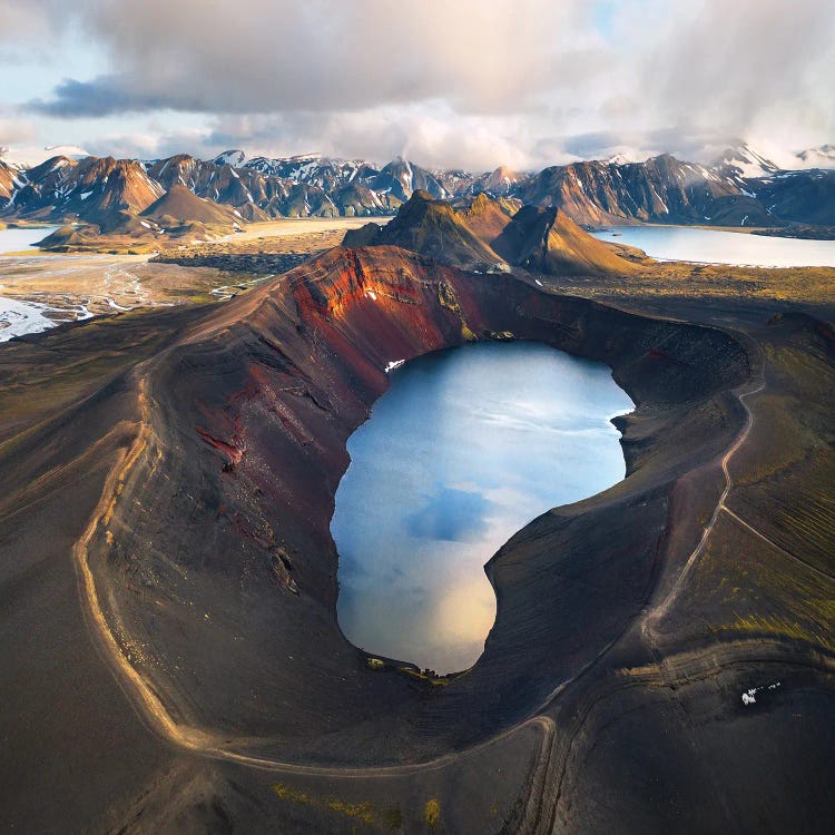 An Icelandic Highland Lake From Above