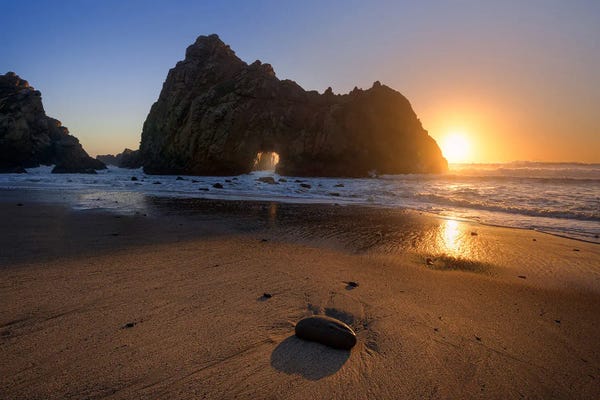 Golden Sunset At The Coast Of Big Sur State Park