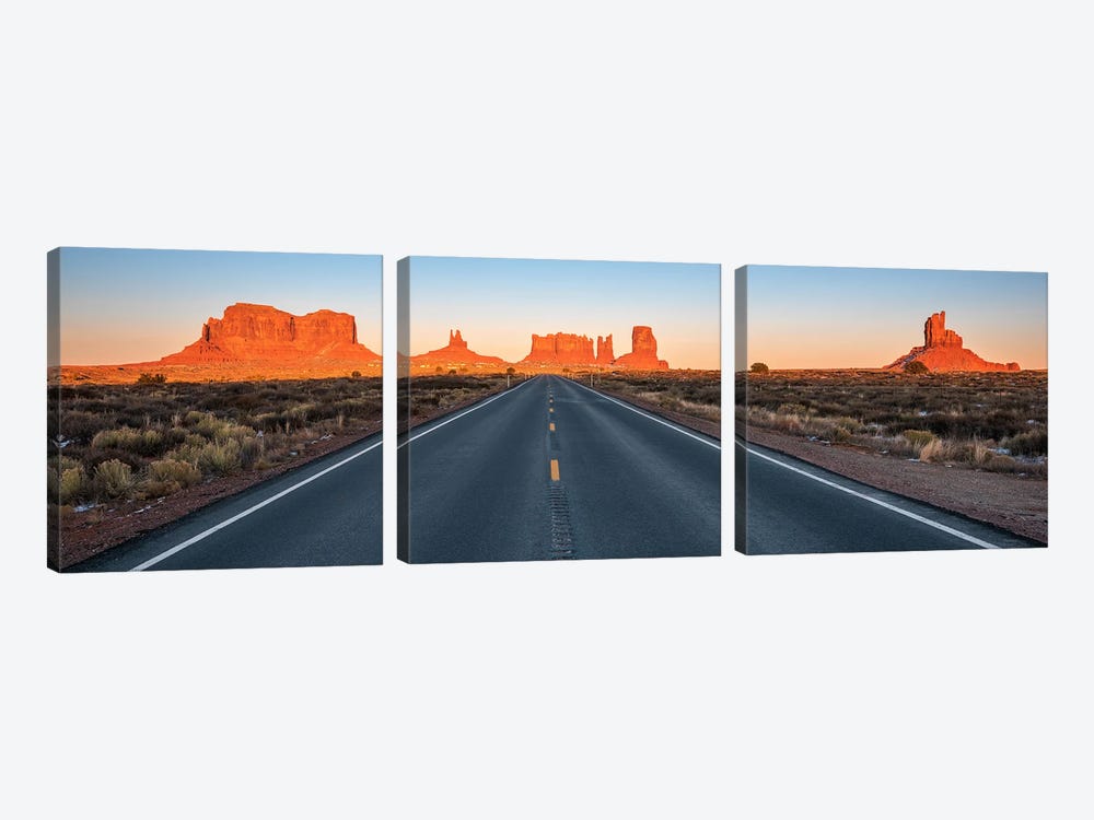 Driving Into The Sunset - Utah by Daniel Gastager 3-piece Art Print