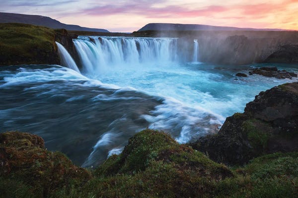 Iceland: A Summer sunset At Godafoss by Daniel Gastager