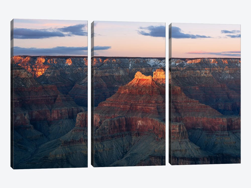 Last Light At Grand Canyon National Park - Arizona by Daniel Gastager 3-piece Canvas Art Print