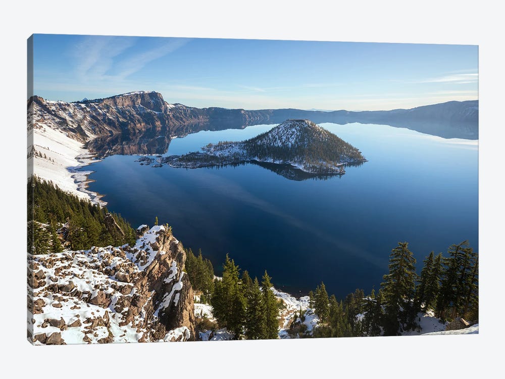 A Sunny Winter Morning At Crater Lake National Park - Oregon by Daniel Gastager 1-piece Canvas Artwork