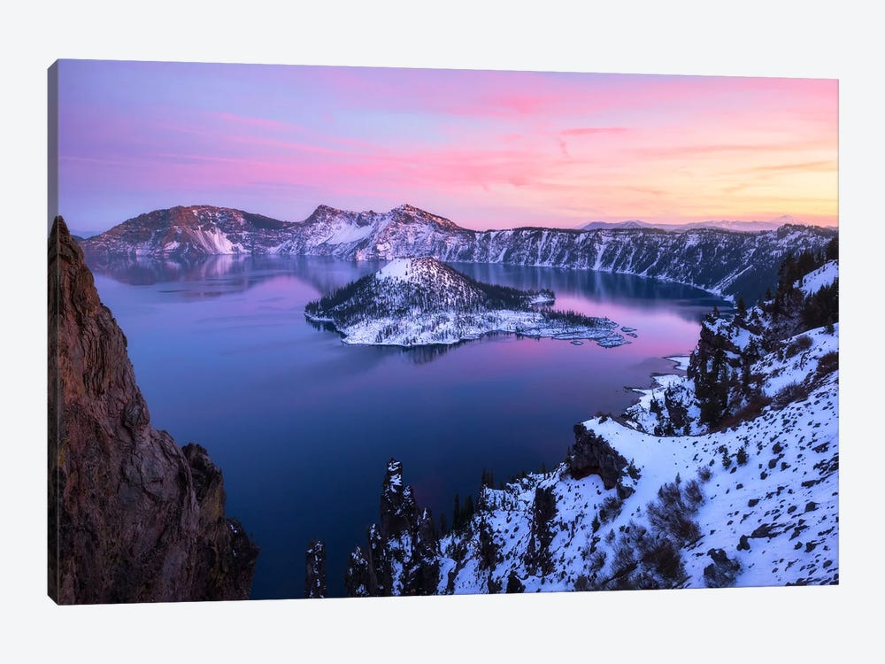 Soft Sunset Colors At Crater Lake National Park - Oregon by Daniel Gastager 1-piece Canvas Print