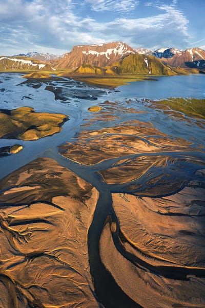 Golden Icelandic Highland Delta by Daniel Gastager framed wall art