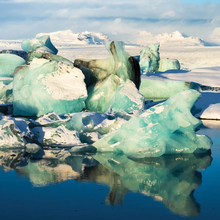 Golden Sunlight At The Glacier Lagoon In Iceland