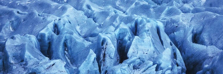 Blue Glacier Panorama In Iceland