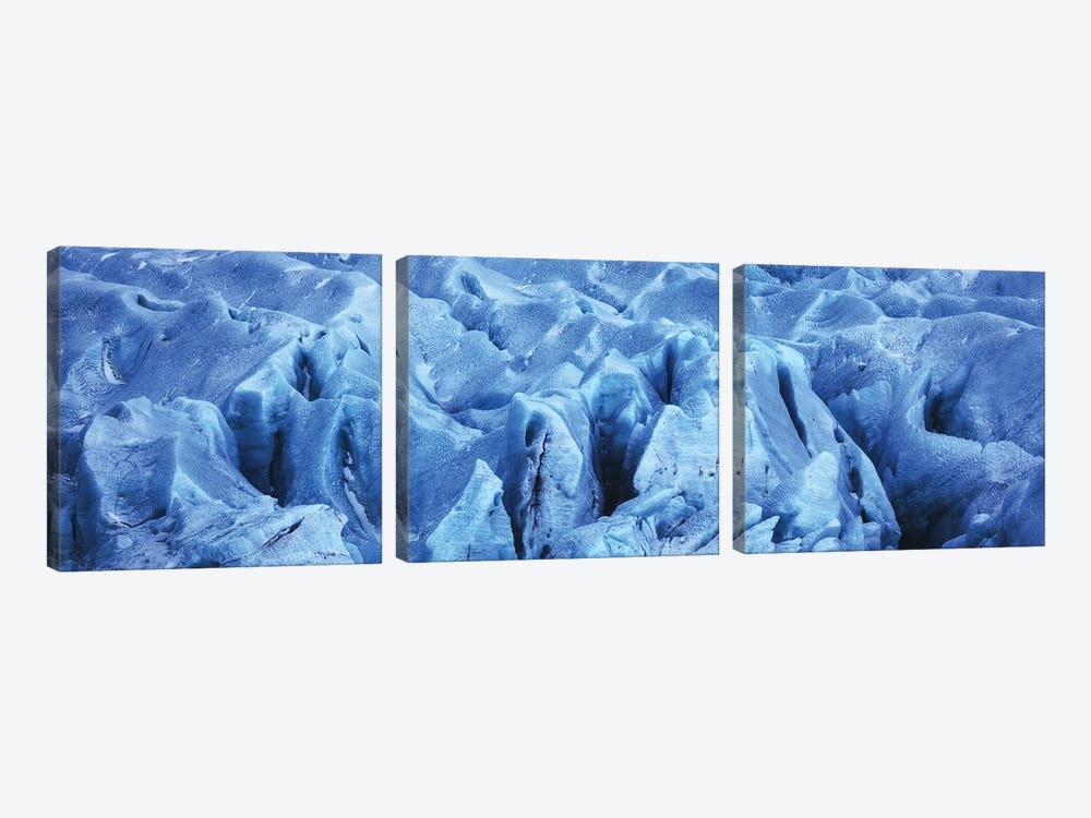 Blue Glacier Panorama In Iceland by Daniel Gastager 3-piece Canvas Art