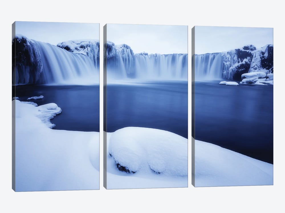 Perfect Winter Conditions At Godafoss by Daniel Gastager 3-piece Art Print