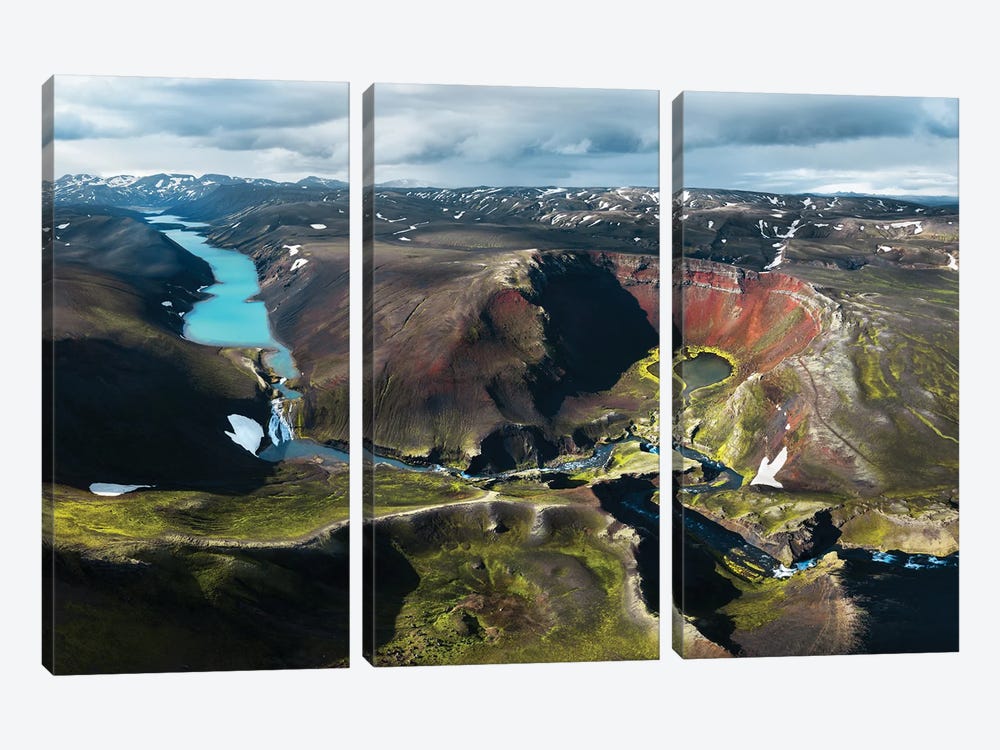 Colorful Highland Paradise In Iceland by Daniel Gastager 3-piece Art Print