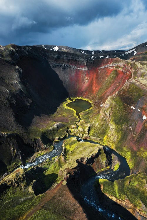 Colorful Crater In The Icelandic Highlands