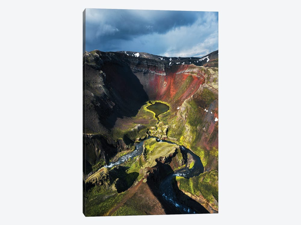 Colorful Crater In The Icelandic Highlands by Daniel Gastager 1-piece Canvas Wall Art