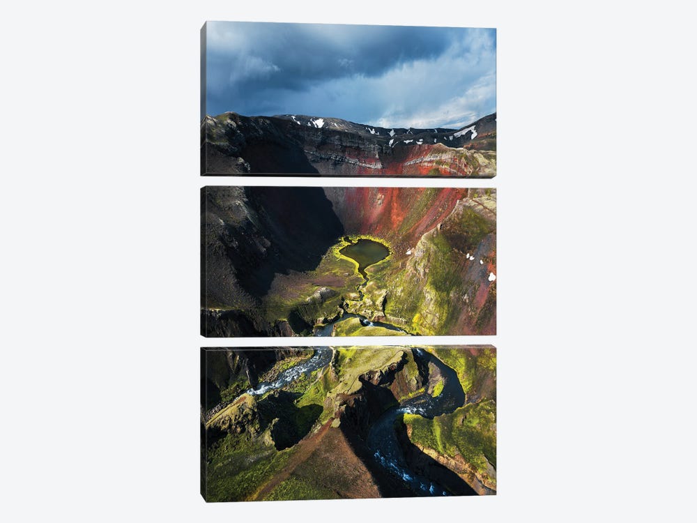 Colorful Crater In The Icelandic Highlands by Daniel Gastager 3-piece Canvas Art