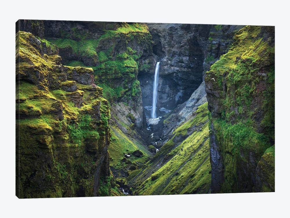 A Green Canyon In Iceland by Daniel Gastager 1-piece Canvas Print