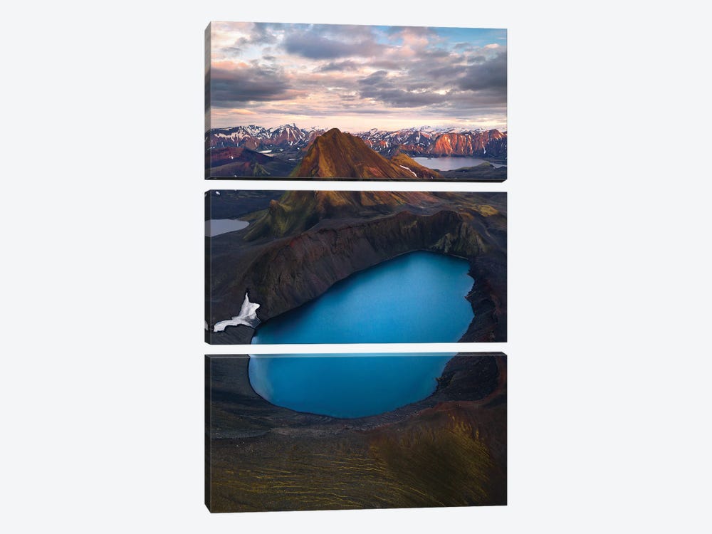 A Blue Highland Lagoon In Iceland by Daniel Gastager 3-piece Canvas Art