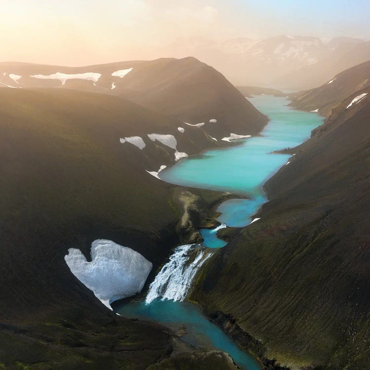 Colorful Highland Lake In Iceland