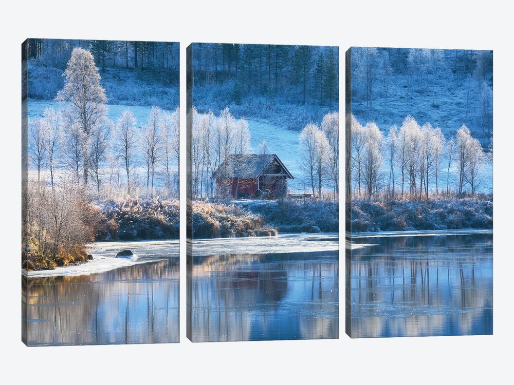 Cold Fall Morning In Northern Norway by Daniel Gastager 3-piece Canvas Art Print