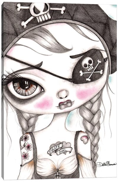 Keira The Pirate Girl II Canvas Art Print - Dottie Gleason