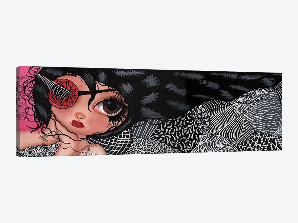 Sabrina With Unicorn Horn Eye Patch by Dottie Gleason 1-piece Canvas Art Print