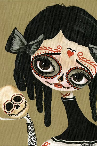 Skull In Hand by Dottie Gleason framed wall art