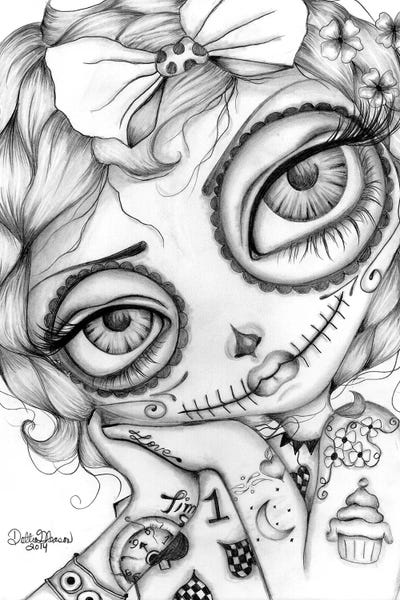 Amelia Day Of The Dead by Dottie Gleason framed wall art