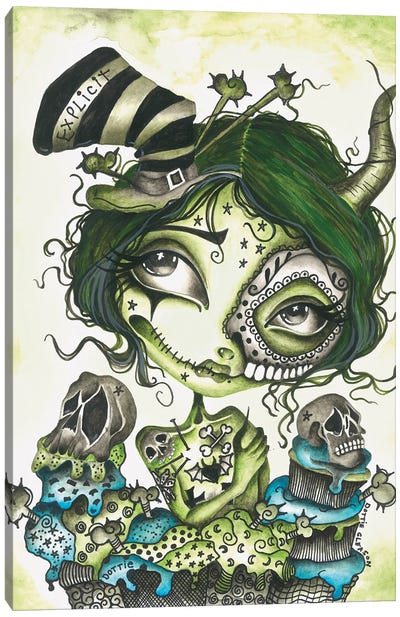Explicit Zombie Girl Canvas Art Print - Zombie Art