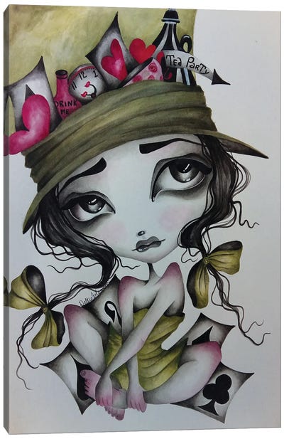 Little Mad Hatter Canvas Art Print - Alice In Wonderland