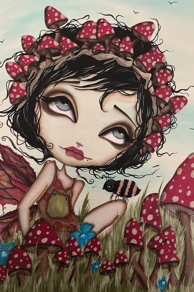 Mushroom Fairy by Dottie Gleason framed canvas print