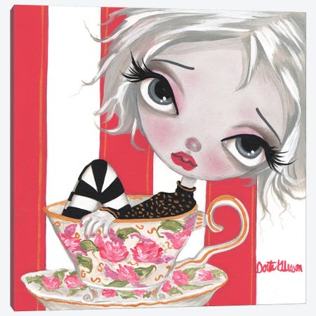 A Little Cup Of Tea Canvas Print #DGL2} by Dottie Gleason Art Print