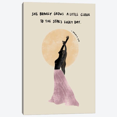 She Bravely Grows Canvas Print #DGM31} by Danica Gim Canvas Wall Art