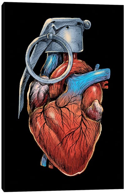 Heart Grenade Canvas Art Print - Digital Carbine