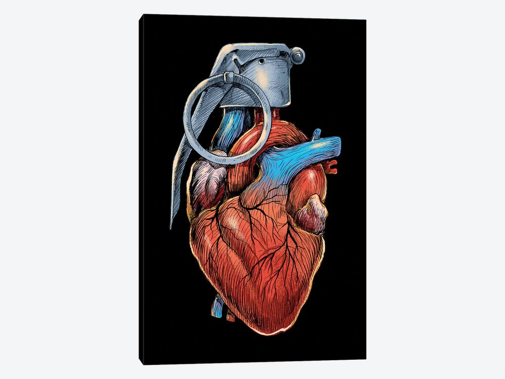 Heart Grenade by Digital Carbine 1-piece Canvas Art