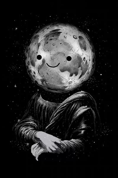 Moon Lisa by Digital Carbine acrylic art print