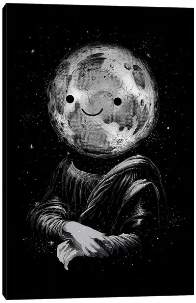 Moon Lisa Canvas Art Print - Digital Carbine