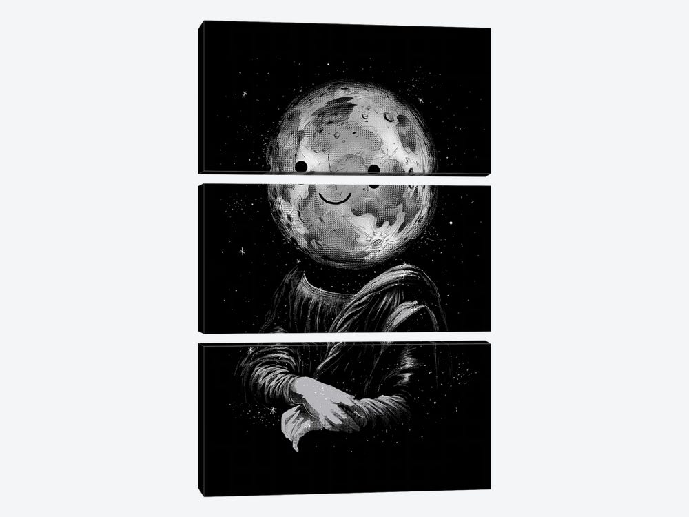 Moon Lisa by Digital Carbine 3-piece Canvas Art Print