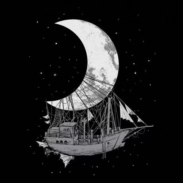 Kids Transportation Art: Moon Ship by Digital Carbine