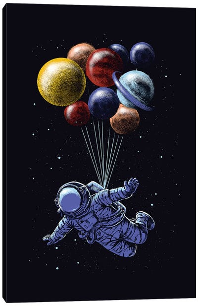 Space Travel Canvas Art Print - Kids Astronomy & Space Art