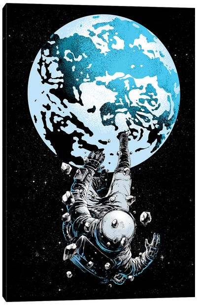 The Lost Astronaut Canvas Art Print - Planet Art