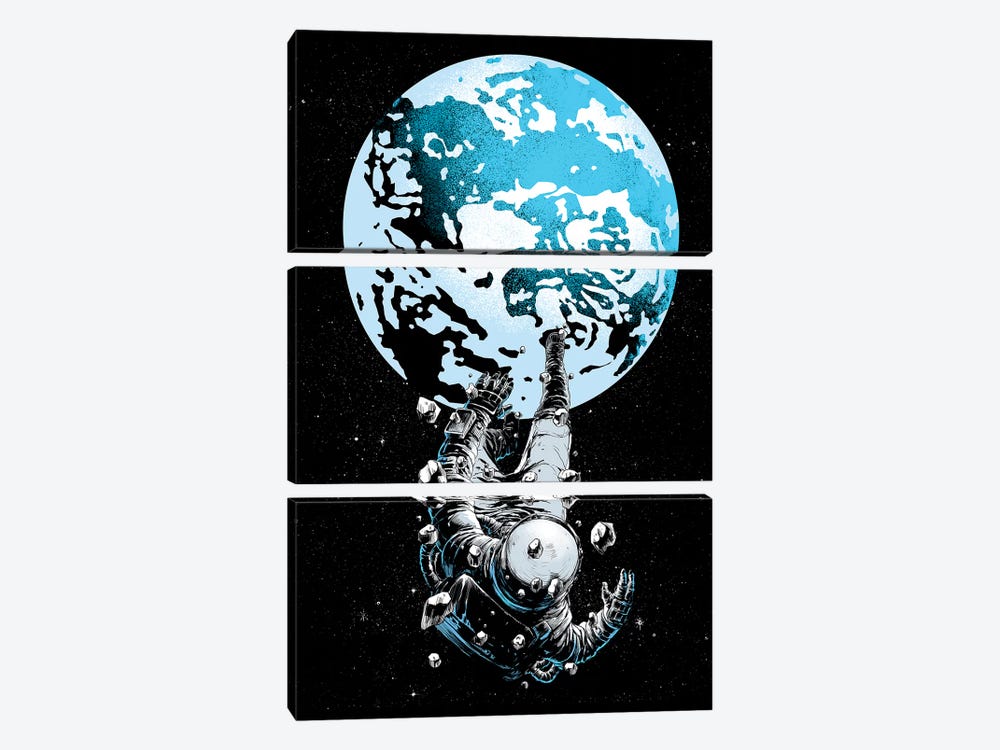 The Lost Astronaut by Digital Carbine 3-piece Canvas Wall Art