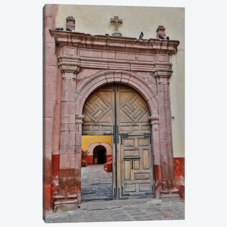 San Miguel De Allende, Mexico. Open doorway into plaza of church Canvas Print #DGU107} by Darrell Gulin Canvas Art