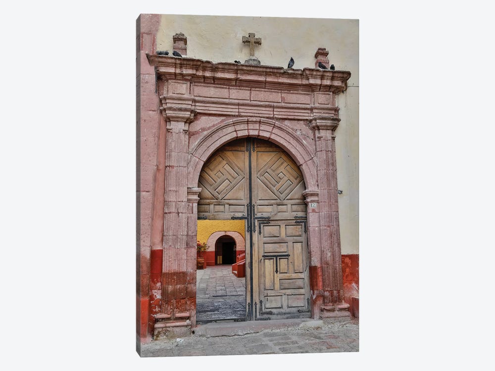 San Miguel De Allende, Mexico. Open doorway into plaza of church by Darrell Gulin 1-piece Canvas Artwork