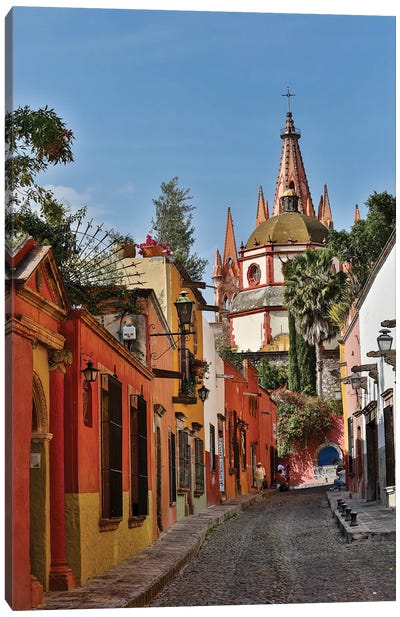 San Miguel De Allende, Mexico. Ornate Parroquia de San Miguel Archangel. Canvas Art Print - Churches & Places of Worship