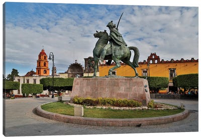 San Miguel De Allende, Mexico. Plaza Civica and Statue of General Allende Canvas Art Print - Darrell Gulin