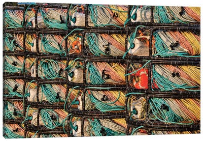 Crab Traps Stored At Crescent City Marina, Northern California Canvas Art Print - Crab Art