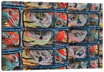 Crab Traps Stored At Crescent City Marina, Northern California Canvas Art Print - Darrell Gulin