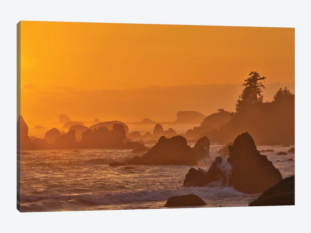 Sunset And Sea Stacks Along The Northern California Coastline, Crescent City by Darrell Gulin 1-piece Art Print