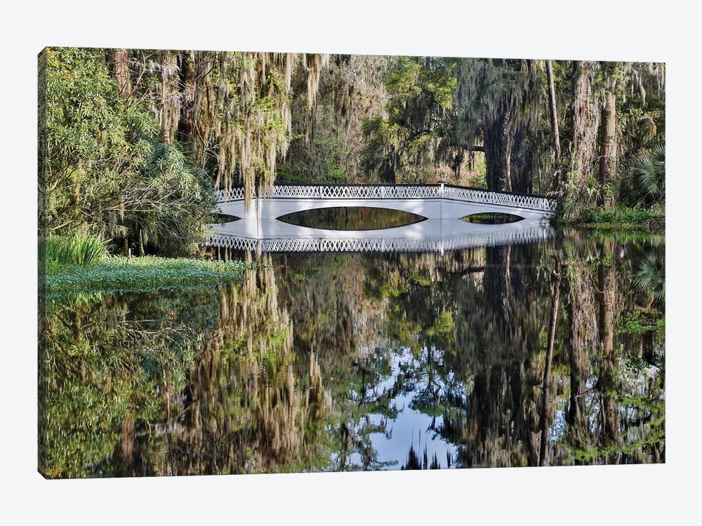 Bridge Crossing Pond With Springtime Azalea Blooming, Charleston, South Carolina by Darrell Gulin 1-piece Canvas Artwork